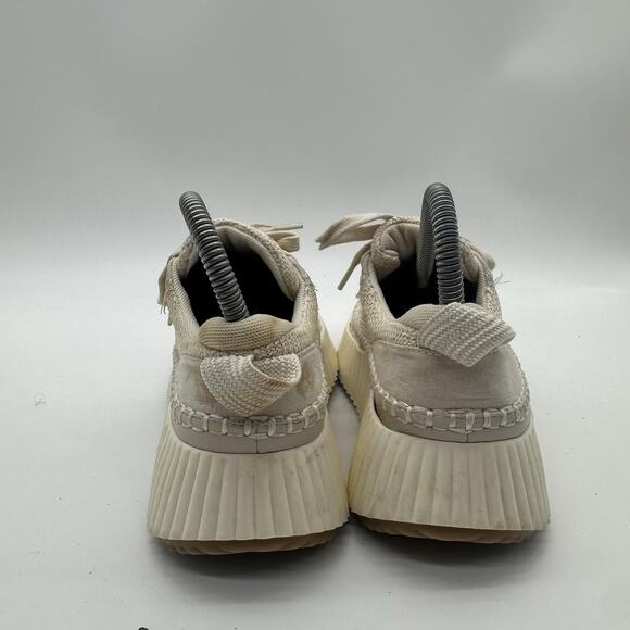 Womens Size 7.5 Dolce Vita Dolen Sandstone Woven Platform Sneakers Shoes - Picture 6 of 7